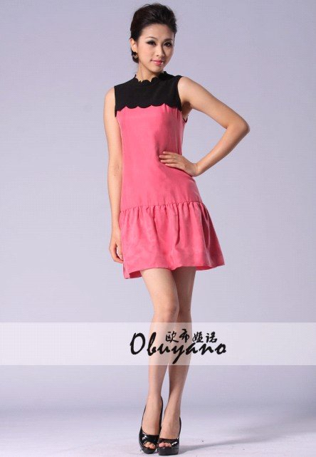 free shipping,Sleeveless dress + large wholesales 198 size :S M L XL