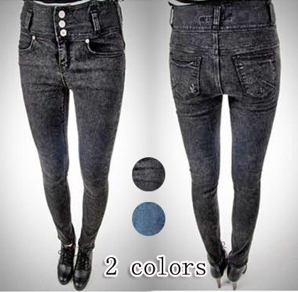 Free Shipping Slim legs 2013 butt-lifting blue high waist denim trousers pencil pants a1679 wholesale