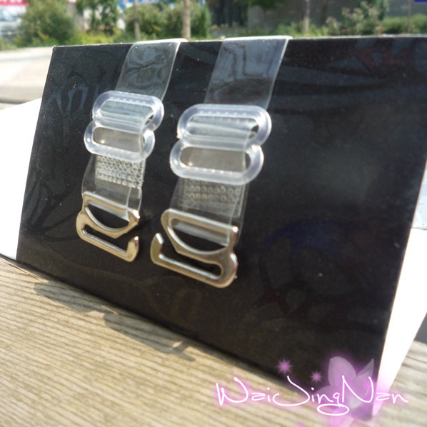 Free shipping Small black paper high quality steel buckle transparent underwear shoulder strap