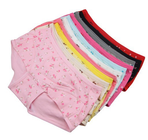 Free shipping small broken flower cotton underwear women's panties