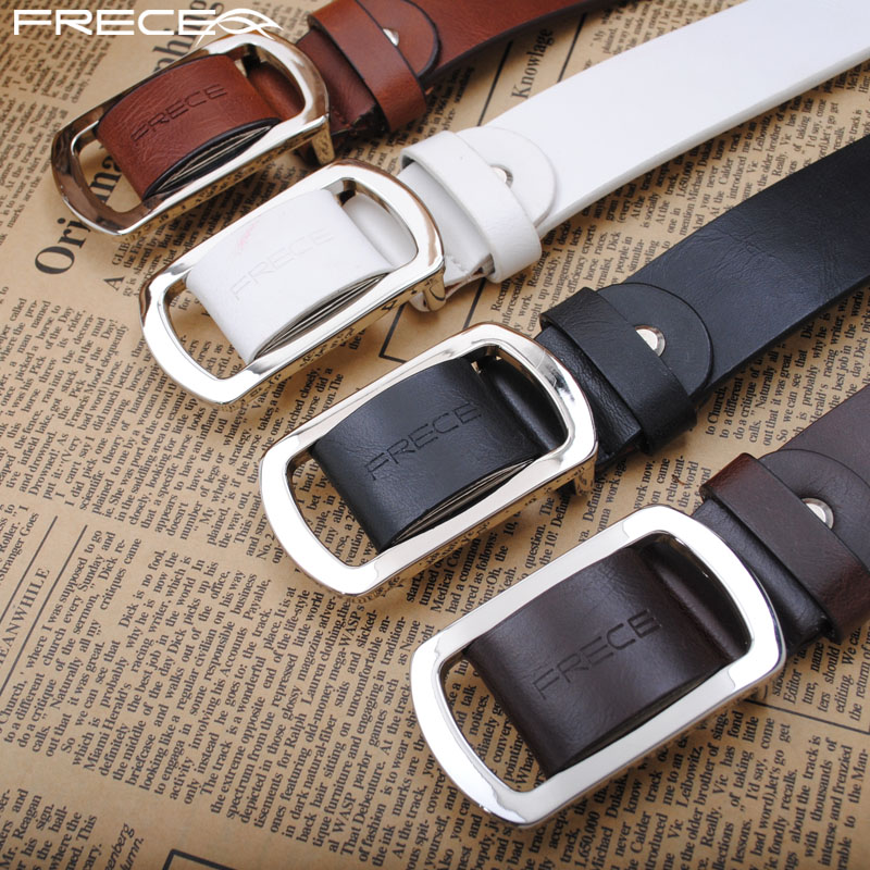 Free shipping Smooth buckle belt strap Women fashion genuine leather  casual belt waist loop band fit to waist less than 94cm