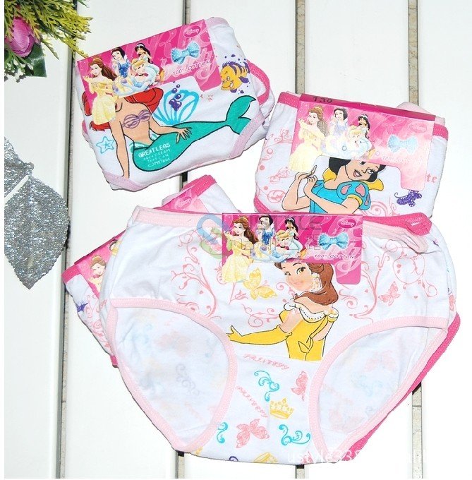 Free shipping ,snow white cute cartoon girls underwear,100% cotton kids brief