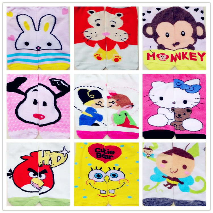 Free shipping Socks cartoon socks  slippers right, puzzle socks 20pair/lot
