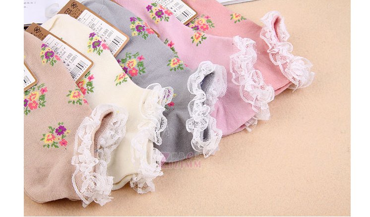 Free shipping SocksFor Woman, 20Pairs/lot, Many Colors Send At Ramdon, Spot/Stripe/heart, Lace Cotton HZX0077