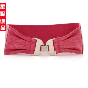 Free shipping Soft leather cummerbund all-match women's wide belt buckle decoration elastic waist belt waist decoration