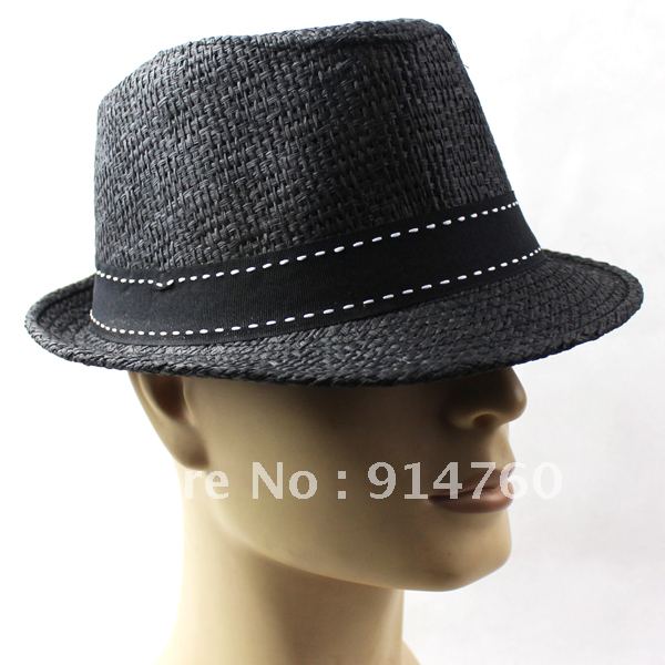 Free Shipping Solid Color Campaigners Strawhat Fedoras Male Hat B12005