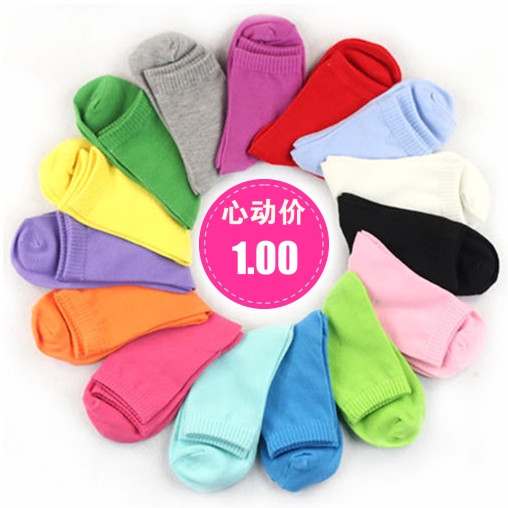 Free shipping solid color knee-high socks female candy color socks Wholesale      20pair/lot