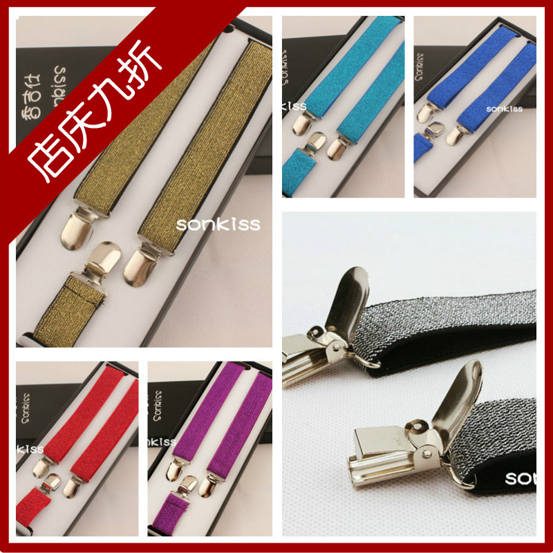 Free shipping Sonkiss gift male women's suspenders spaghetti strap suspenders t wire