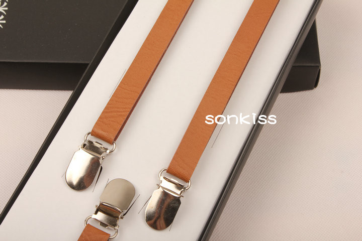 Free shipping Sonkiss PU suspenders male women's suspenders spaghetti strap suspenders three-color