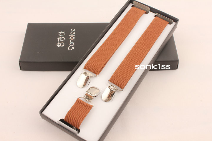 Free Shipping Sonkiss solid color male women's suspenders spaghetti strap suspenders Y shape t khaki shoulder tape
