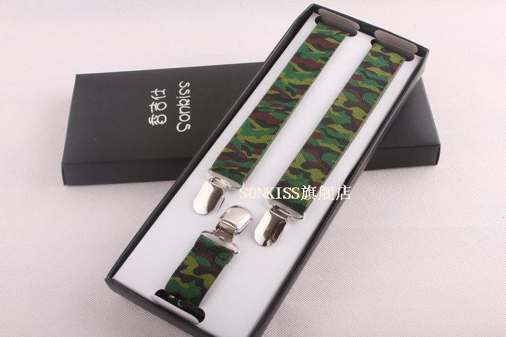 Free shipping Sonkiss suspenders military service camouflage male suspenders women's suspenders