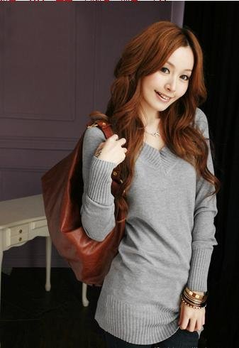 Free shipping special offer new autumn winter simple pure color long sleeve sweater dresses for women clothing 2012 FS00010