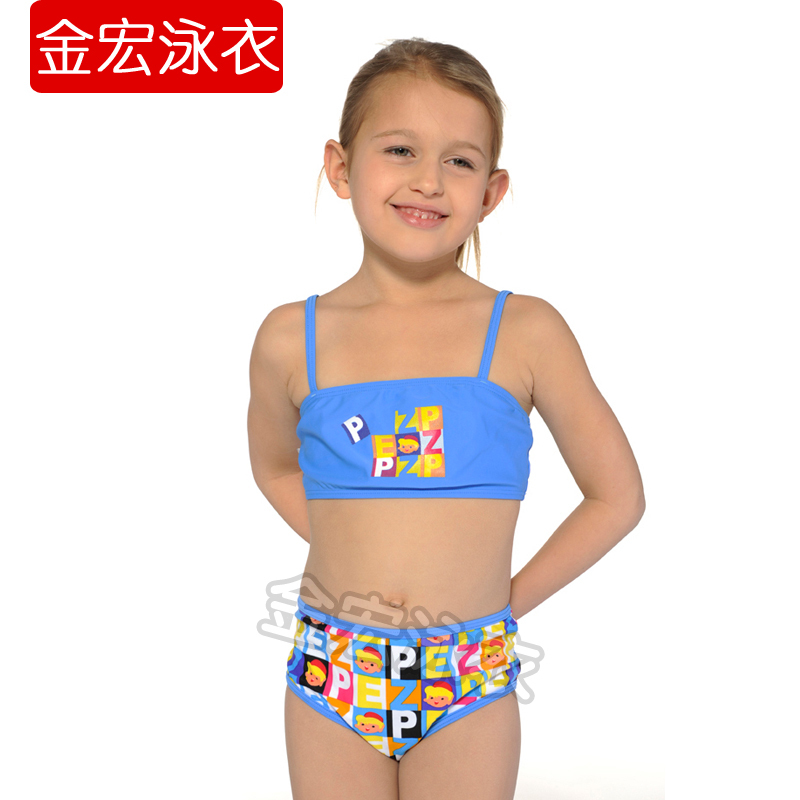 Free Shipping Split swimsuit girl swimsuit twinset hot spring female child swimwear 1212