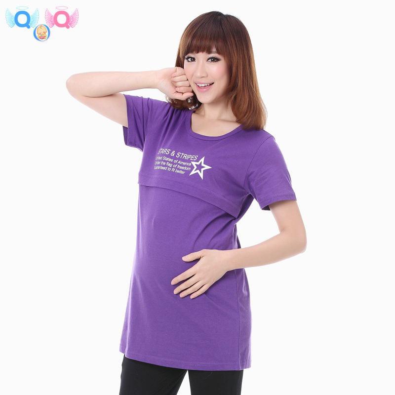 free shipping Sports and Leisure 100% cotton Maternity clothing / Pregnant women short-sleeve T-shirt/ Nursing Wear M505