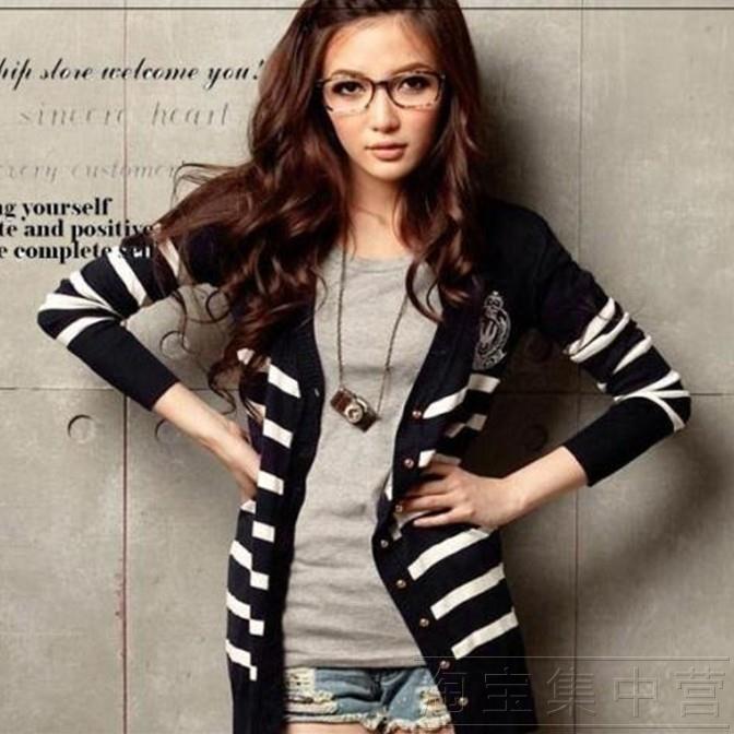 Free shipping! Spring 2012 women's sweet new arrival all-match medium-long sweater outerwear cardigan sweater