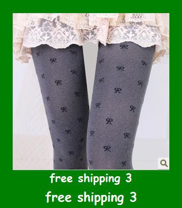 free shipping Spring 2013 grey black bowknot pantyhose Japanese thin thin silk stockings tights