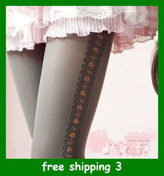free shipping Spring 2013 new xiang Yin is the original authentic Japanese single silk stockings female dot dot side lace tights