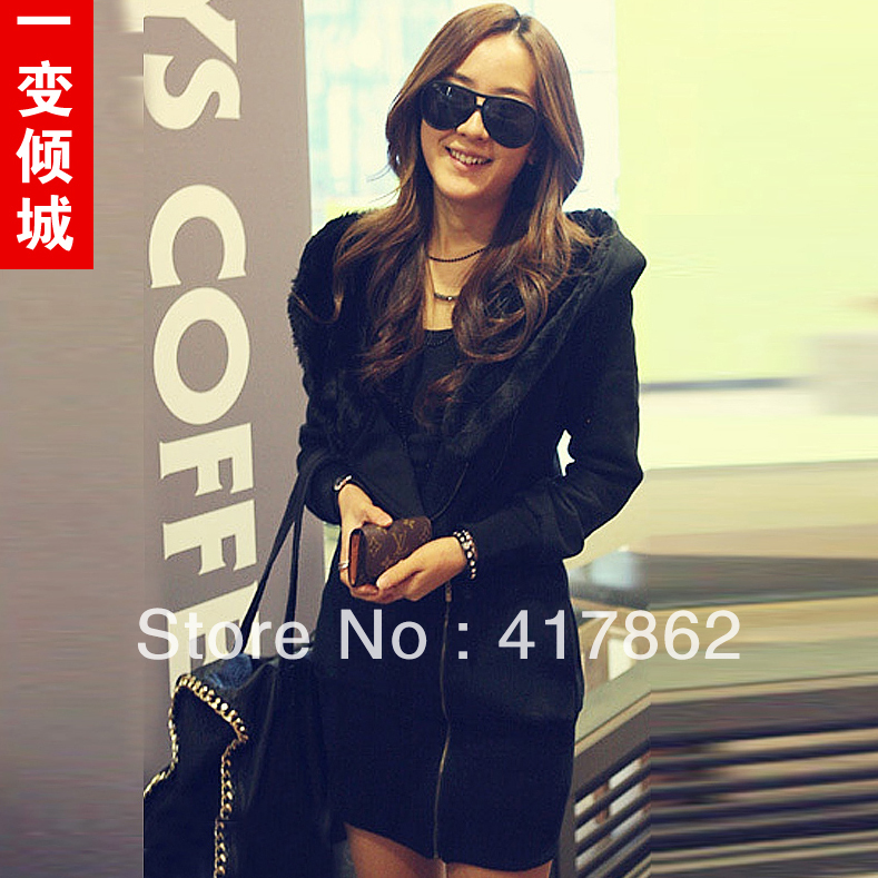 free shipping Spring 2013 short jacket women cardigan casual with a hood thickening outerwear female