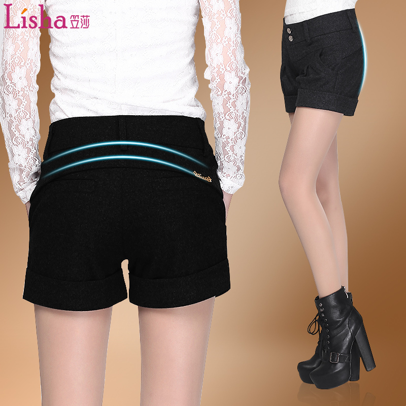 Free Shipping  Spring and autumn and winter the new Miss Han Ban woolen leisure was thin shorts