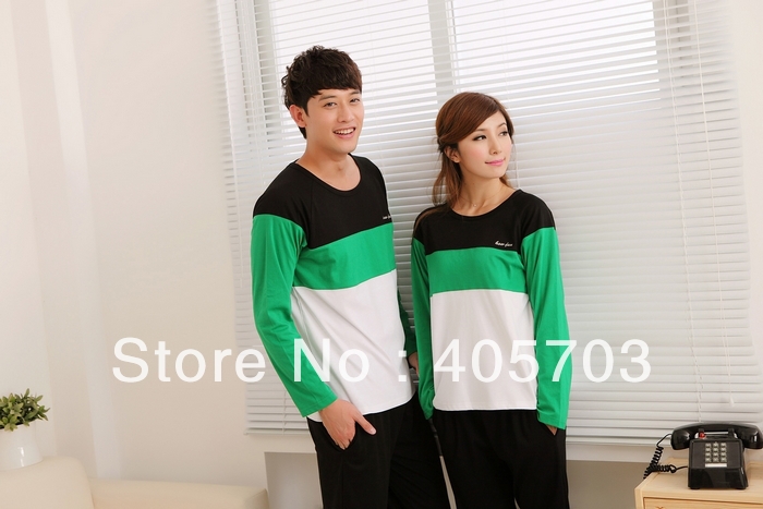 Free Shipping Spring and autumn cartoon  pyjamas lovers sleepwear long-sleeve short-sleeve full  cotton lounge