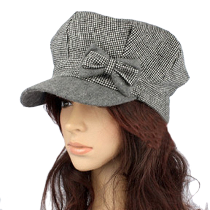 Free Shipping Spring and autumn double layer bow fashion hat fashion cap women's hat three-color