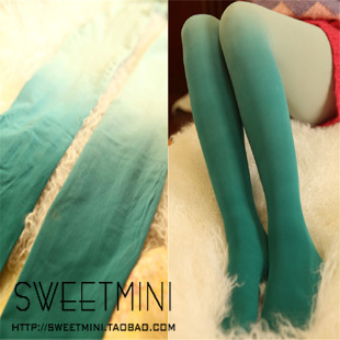 Free Shipping Spring and Autumn HARAJUKU beautiful gradient color velvet pantyhose 80D thick stockings