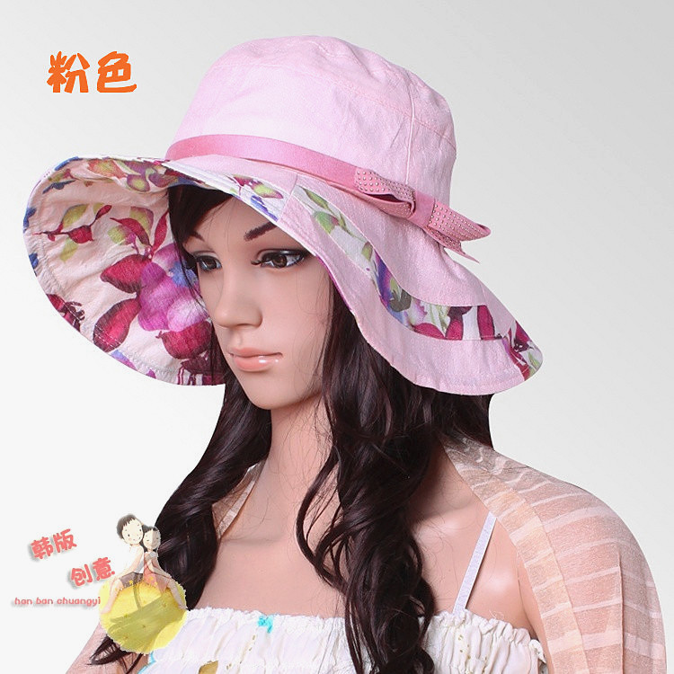 free shipping Spring and autumn women's summer sun-shading hat big along the cap fashion sun hat summer hat folding
