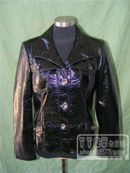 Free shipping! Spring and autumn Women women's PU clothing motorcycle jacket casual slim japanned leather coat