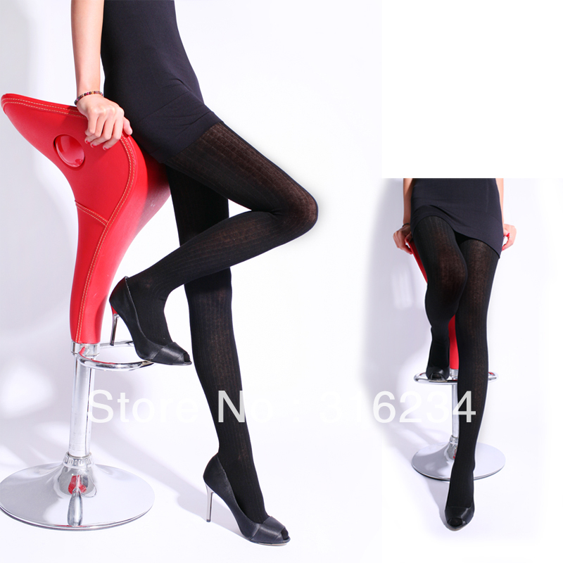 Free shipping Spring and fall Lovebox female black stripe stockings women's comfortable cotton pantyhose