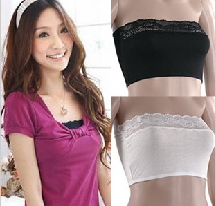 free shipping Spring and summer autumn all-match lace decoration modal design short tube top tube top women 8314