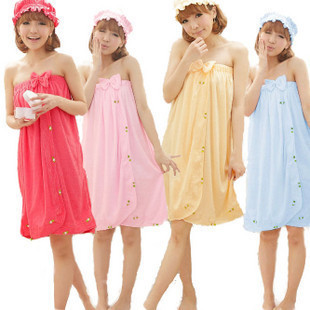 Free Shipping Spring and summer autumn toweled women's tube top bath towel bathrobe bath skirt bathrobes