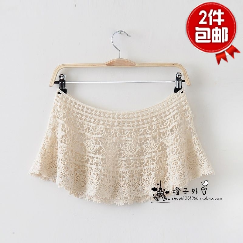 free shipping Spring and summer vivi cutout crochet lace shirt cape waistcoat small cloak outerwear
