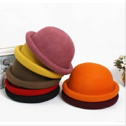 Free shipping Spring autumn and Summer Candy Color restore ancient ways England pure wool dome edge fashion cap