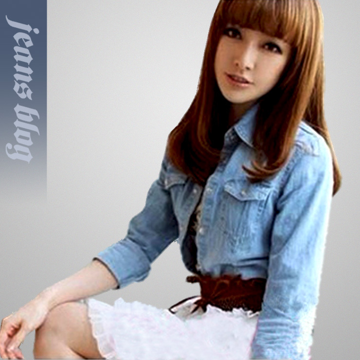 Free Shipping  Spring Autumn High Quality  Outwear Blue Jean Classical Fashion Jean Coat 842