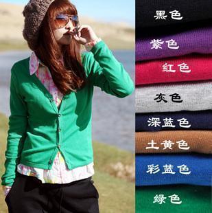 Free shipping Spring coat female all-match short design V-neck coat single breasted long-sleeve cardigan