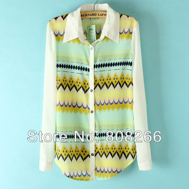 Free shipping spring fashion shirt blouses for women 2013 new hot chiffon tops