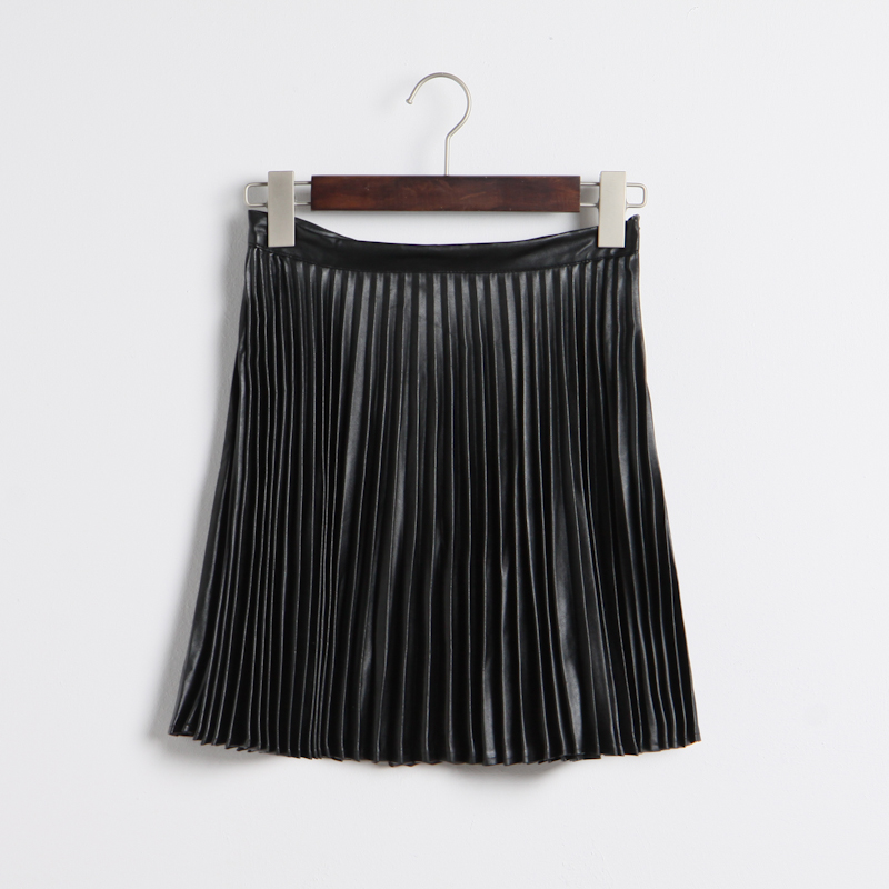 free shipping Spring fashion women's 2013 new arrival sexy PU slim pleated bust skirt leather skirt