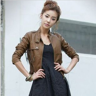 Free shipping Spring leather clothing short design female leather clothing female women's leather clothing