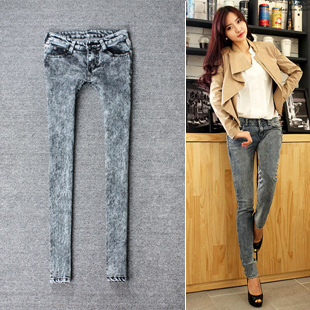Free Shipping  spring smoky grey pants pencil pants jeans female 806  SSXY