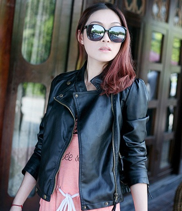 Free shipping Spring women's fashion slim short design spring leather clothing women's