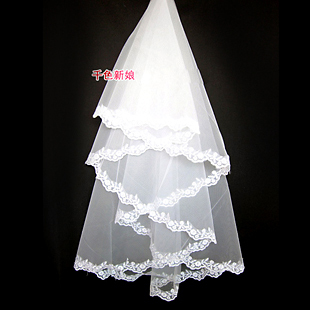 Free shipping Squid white champagne color veil 1.5 meters vintage laciness wedding veil accessories