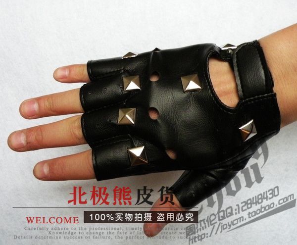 free shipping Star semi-finger gloves male Women fashion gloves soft leather gloves mitring