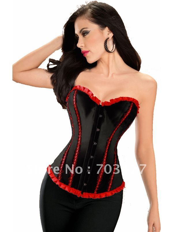 Free Shipping steel boned corset fashion sexy corset strapless overbust corset wholesale and retailer best service