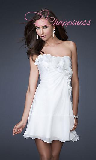 Free Shipping Strapless Short White Dress after prom dresses