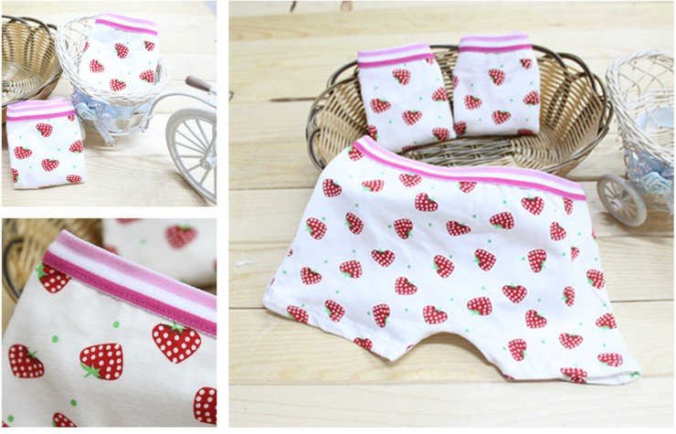 Free shipping Strawberry children girl underwears,cartoon Underewears,Kids Underwear,girl underwear,100% cotton baby underwear