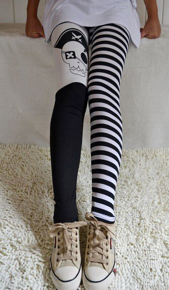 Free Shipping stripe skull legging 79028 Fast Delivery Cheaper Price