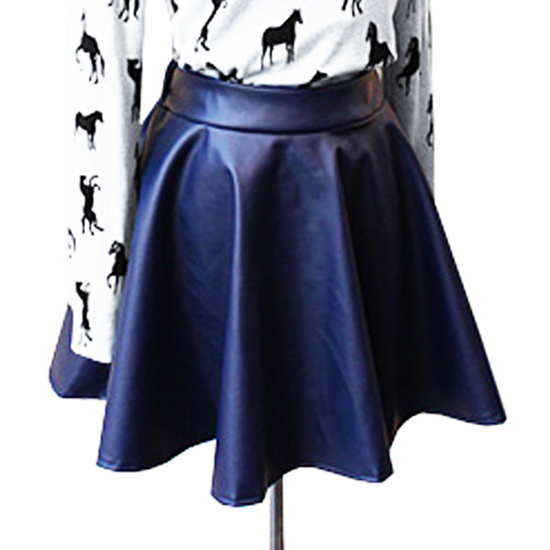 Free shipping Sty nda autumn new arrival vintage short skirt noble leather skirt high waist bust skirt female