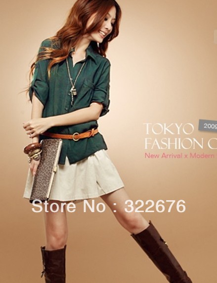 Free Shipping Stylish Women's Graceful Casual Skirt Pattern Pleated Sides Short Pants Beige J10090112