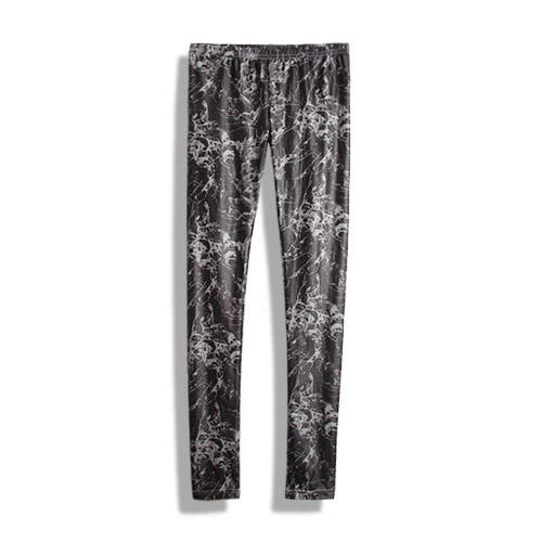 Free shipping Sugar 2013 spring normic fashion black and white print faux leather elastic pencil pants legging