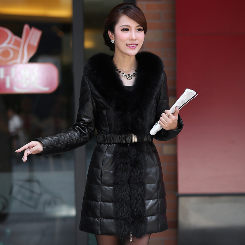 free shipping Sukracarya leather clothing leather clothing fox fur sheepskin genuine leather clothing female outerwear 1117